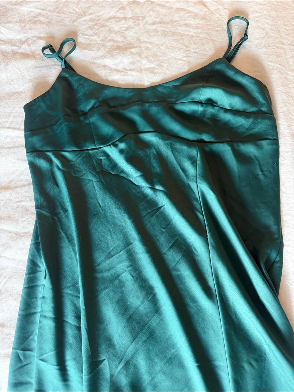 a new day Emerald Green Satin Midi Slip Dress - Picture 2 of 5